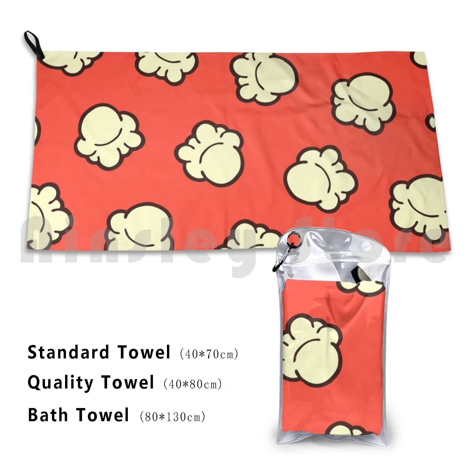 Quick Food Snacks - Popcorn Pattern Beach Towel Quick Dry