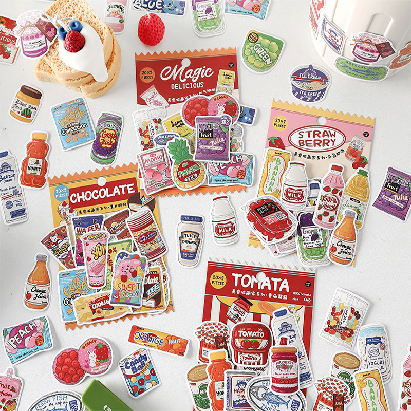 Snacks Food Labels - Cute Food Stickers Fast Food Snacks