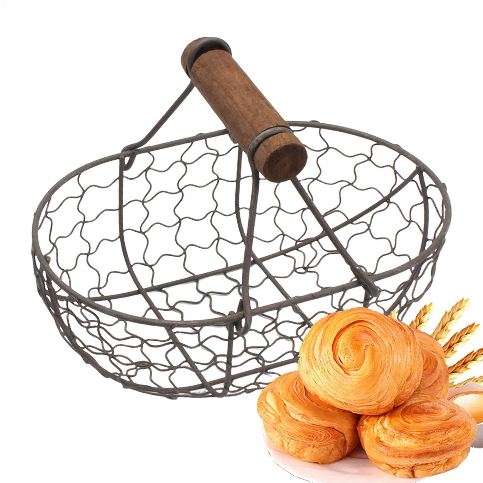 Iron Storage Basket with Woode - Food Snacks With Iron review and price