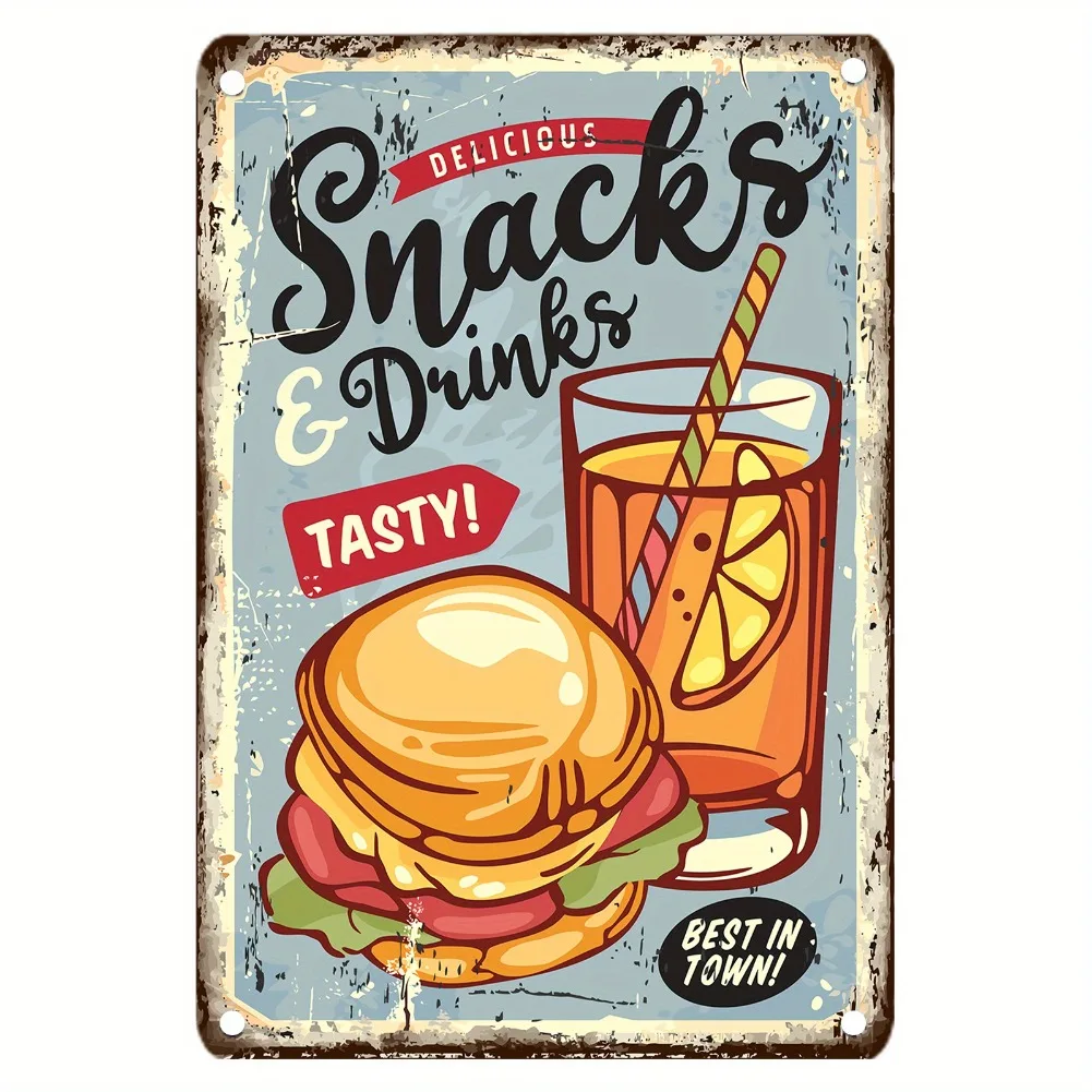 Vintage Food Metal Sign, 12x8  - Food Snacks With Iron review and price